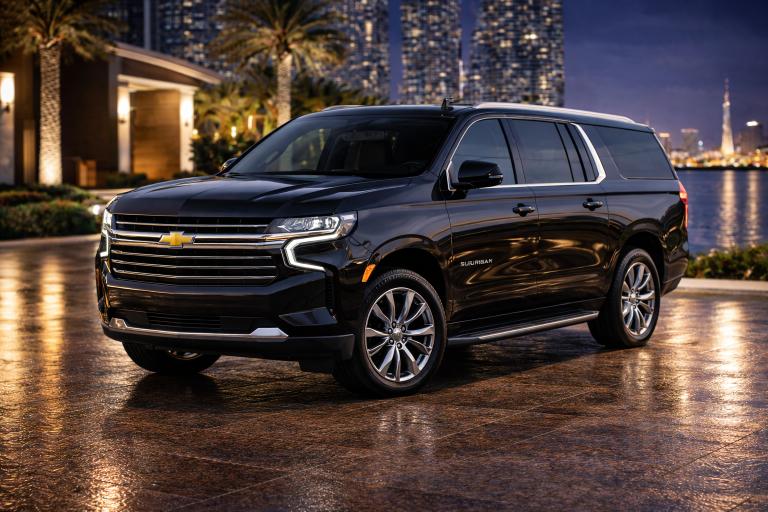 Chevrolet Suburban luxury chauffeur SUV for private chauffeur service in Dubai