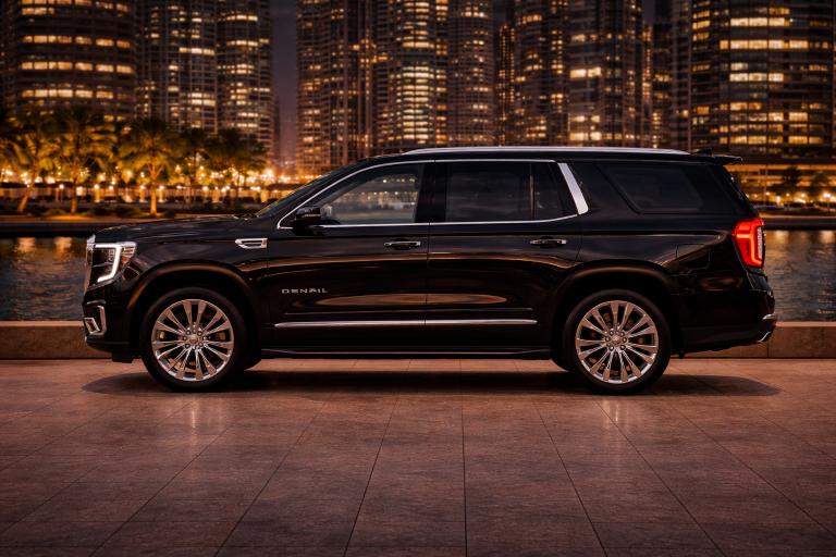 Side view of GMC Yukon Denali luxury SUV