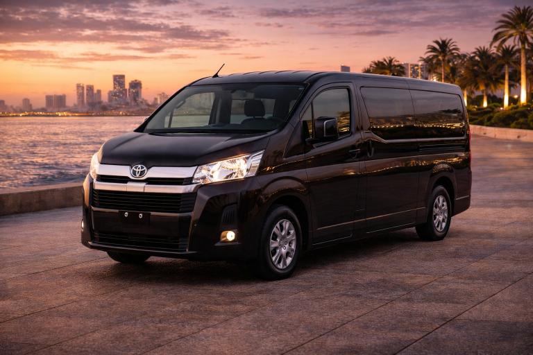 Toyota Hiace luxury chauffeur van for private chauffeur service in Dubai