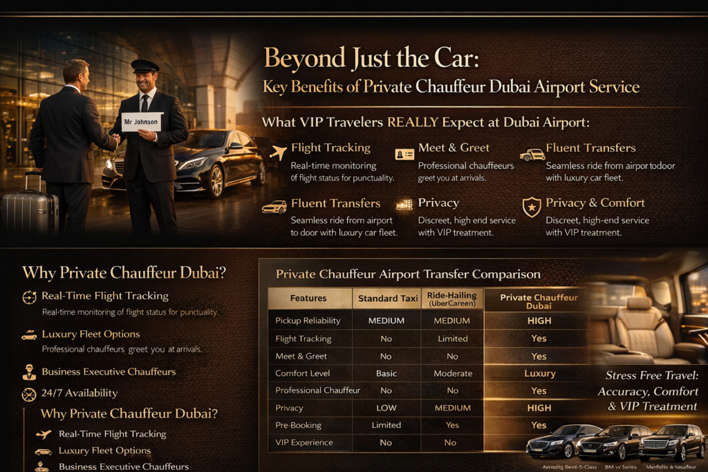 VIP Airport transfers at Dubai Airport What really counts other than the Car with Private Chauffeur Dubai