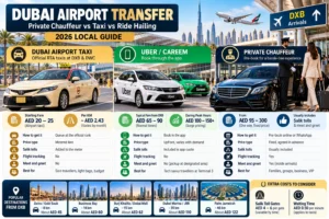 Dubai airport transfer vs taxi