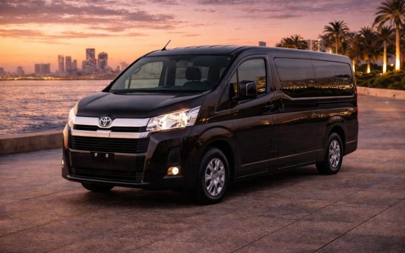 Toyota Hiace luxury chauffeur van for private chauffeur service in Dubai