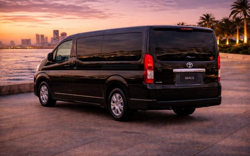 Toyota Hiace luxury chauffeur van for VIP private service in Dubai